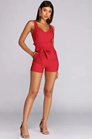 Flirt Alert Tie Waist Romper