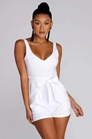 Flirt Alert Tie Waist Romper