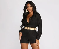 Ready To Go Utility Belted Romper