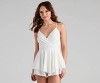 Flirty Lace Back Skater Romper