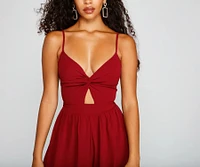 A Chic Look Twist-Front Romper