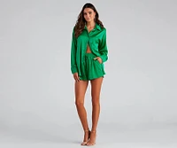 Stylishly Sleek High Waist Satin Shorts