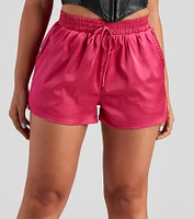 Stylishly Sleek High Waist Satin Shorts