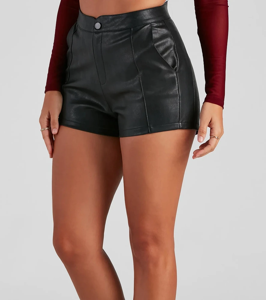 Smooth Moves PU High-Rise Shorts