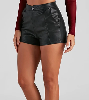 Smooth Moves PU High-Rise Shorts