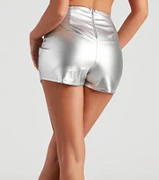Cool-Girl Vibes Faux Leather Wrap Skort