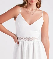 Go With The Flow Crochet Woven Romper
