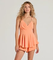 Flirty Lace Back Skater Romper