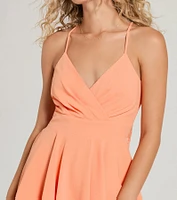 Flirty Lace Back Skater Romper