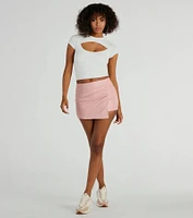 Worth It Faux Leather Mini Skort