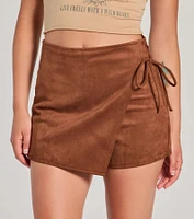 Wrap It Up High-Rise Faux Suede Mini Skort