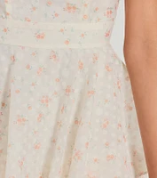 Romantic Spot Strapless Floral Chiffon Romper