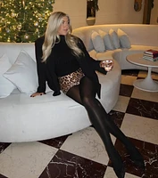 Sassy Look Sequin Leopard Print Hot Shorts