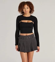 It-Girl Attitude Drop Waist Pleated Skort