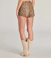 Cowgirl Charmer Faux Leather Western Stitched Hot Shorts