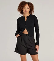 Elevated Style High-Rise Woven Bermuda Shorts
