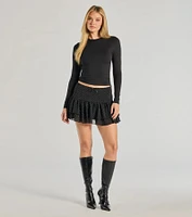 Subtle Charm High-Rise Rhinestone Skort