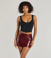 Chic Authority Faux Leather Skort