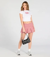 Absolute Darling Gingham Pleated Skort