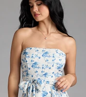Standout Cutie Bow Floral Romper