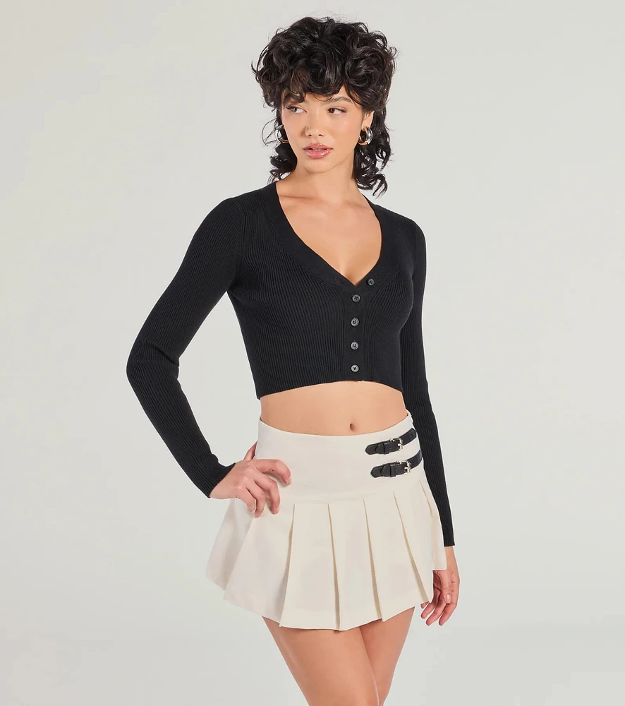 Chic Mood Pleated Belted Skort