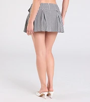 Cute Icon Gingham Belted Mini Skort