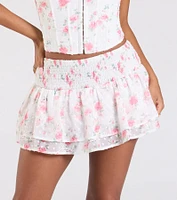 Call Me Cutie Floral Eyelet Mini Skirt