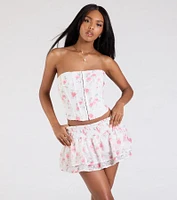 Call Me Cutie Floral Eyelet Mini Skirt