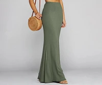 Maxi Out Ribbed Skirt