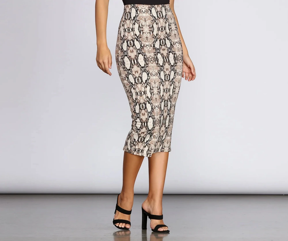 Sassy Snake Pencil Skirt