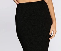 Dream Of Me Glitter Knit Midi Skirt