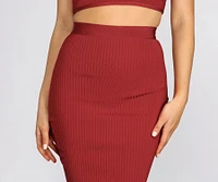 Bring Some Curve Bodycon Bandage Ribbed Midi Skirt