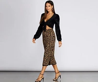 Live For The Leopard Print Midi Skirt