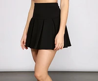 Pleated Skater Mini Skirt