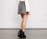 Chic Checkered A-Line Mini Skirt