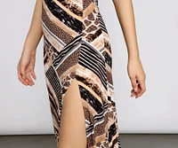 Wild Style Animal Print Maxi Skirt