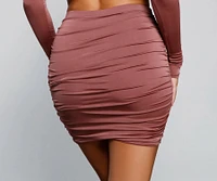 Sleek And Stunning Ruched Mini Skirt