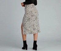 Feline Fierce High-Slit Midi Skirt