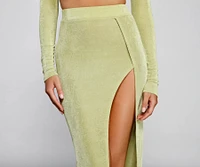 The Next Level High Slit Midi Skirt