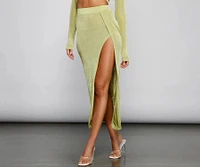 The Next Level High Slit Midi Skirt