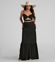 Let's Get Together Tiered Maxi Skirt