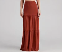 Let's Get Together Tiered Maxi Skirt