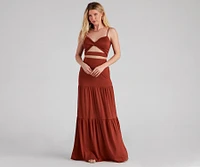 Let's Get Together Tiered Maxi Skirt