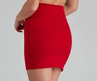 On Point Ponte Knit High Waist Mini Skirt