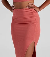 Spring Sunset Slit Maxi Skirt