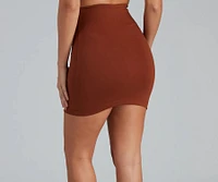On Point Ponte Knit High Waist Mini Skirt