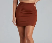 On Point Ponte Knit High Waist Mini Skirt