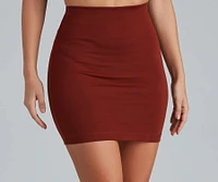 On Point Ponte Knit High Waist Mini Skirt