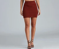 On Point Ponte Knit High Waist Mini Skirt