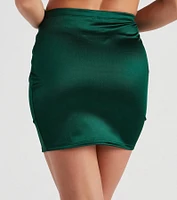 Twice The Fun Satin Mini Skirt